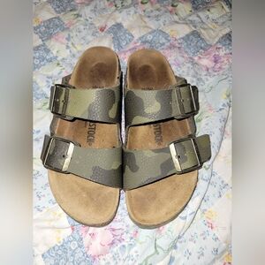 Birkenstock Green Camouflage Sandals